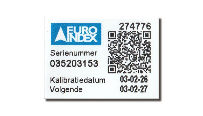 Scan QR-code voor kalibratiecertificaat