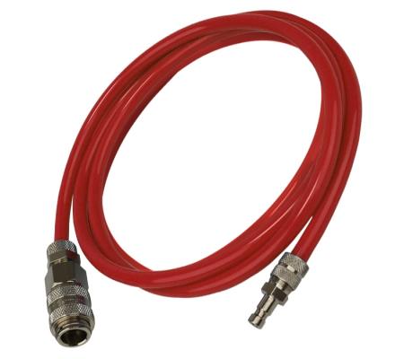 BLAUWE LIJN verbindingsslang 20 bar DN2.7m-DN5f 1,8 m rood