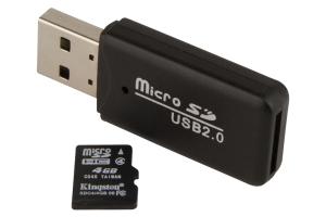 BLAUWE LIJN MicroSDHC kaart met USB 2.0 cardreader