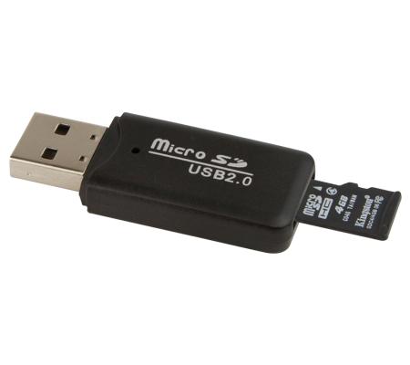 BLAUWE LIJN MicroSDHC kaart met USB 2.0 cardreader