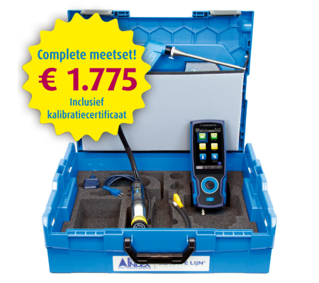 BLAUWE LIJN Eurolyzer S1 O2, CO2, CO/H2 in standaard koffer