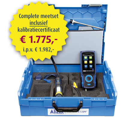 BLAUWE LIJN Eurolyzer S1 O2, CO2, CO/H2 in standaard koffer