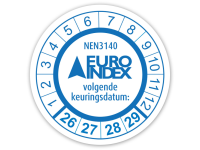 EURO-INDEX NEN3140 keuringsstickers "volgende keuringsdatum"