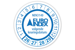 EURO-INDEX NEN3140 keuringsstickers "volgende keuringsdatum"