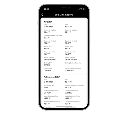Fieldpiece Job Link System Mobile app